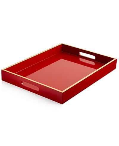 Home Design Studio Large Light Lacquer Handled Tray, Only at Macy's