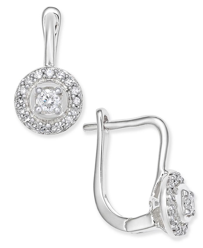 Macy s Diamond Circle Leverback Earrings 1 5 ct. t.w. in 14k