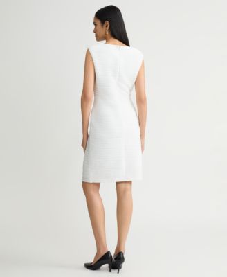 Women's Crewneck Wave Knit Sheath Dress