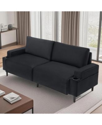 80.7" Loveseat Sofa, Fabric Sleeper Couch with Wood Frame, Easy Assembly for Apartment