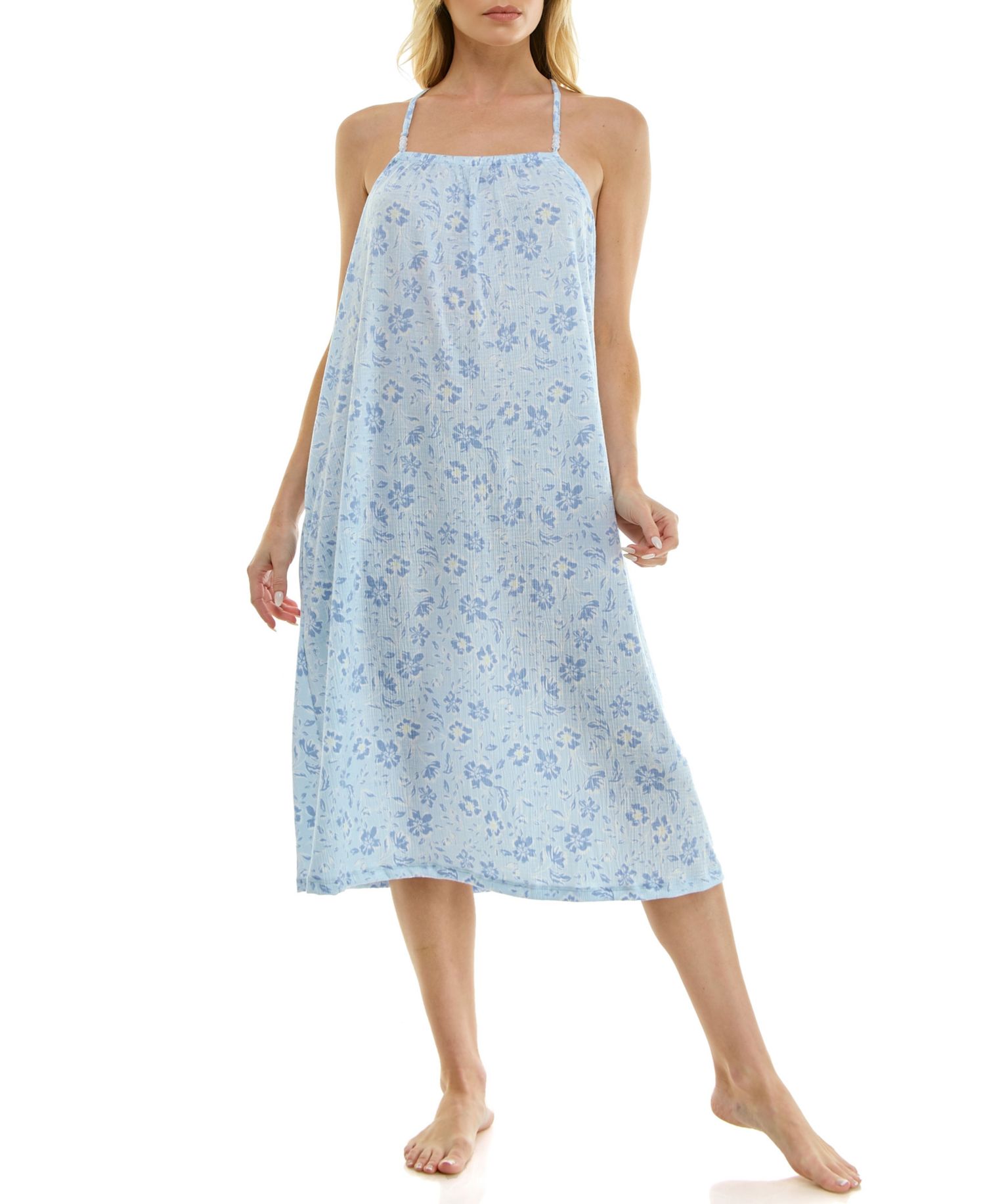 Women's Sleeveless Square Neck Midi Sleep Chemise