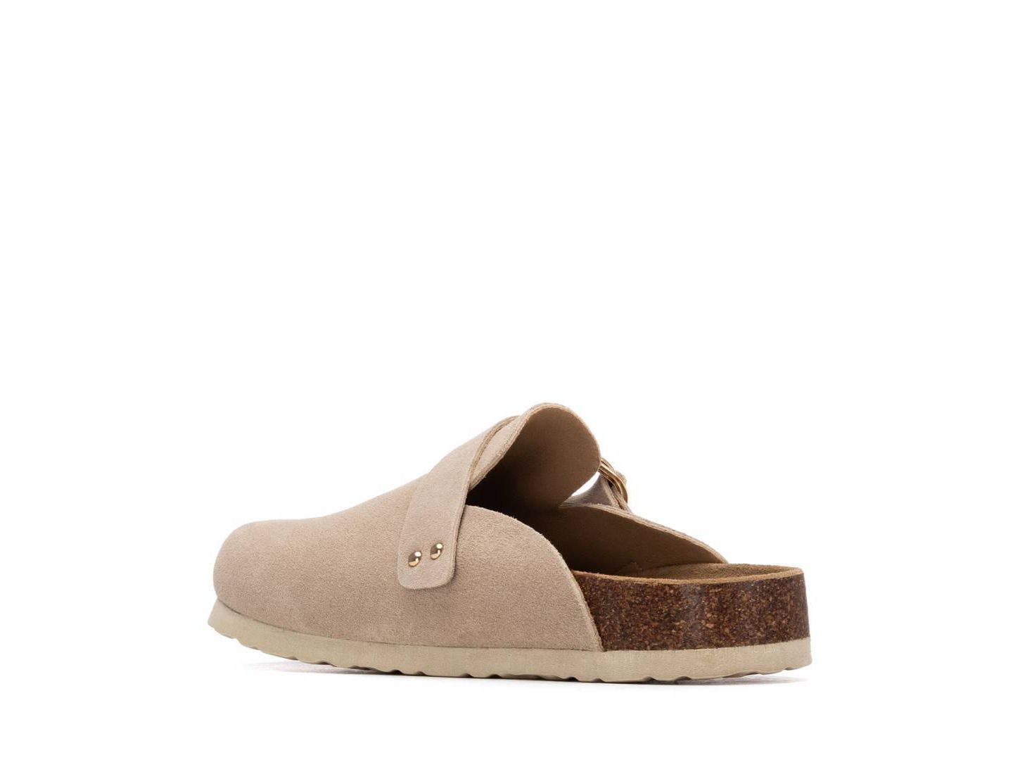 Женские сабо XTI Refresh Collection Suede Clog Mule Flats, цвет: Бежевый — фото 3