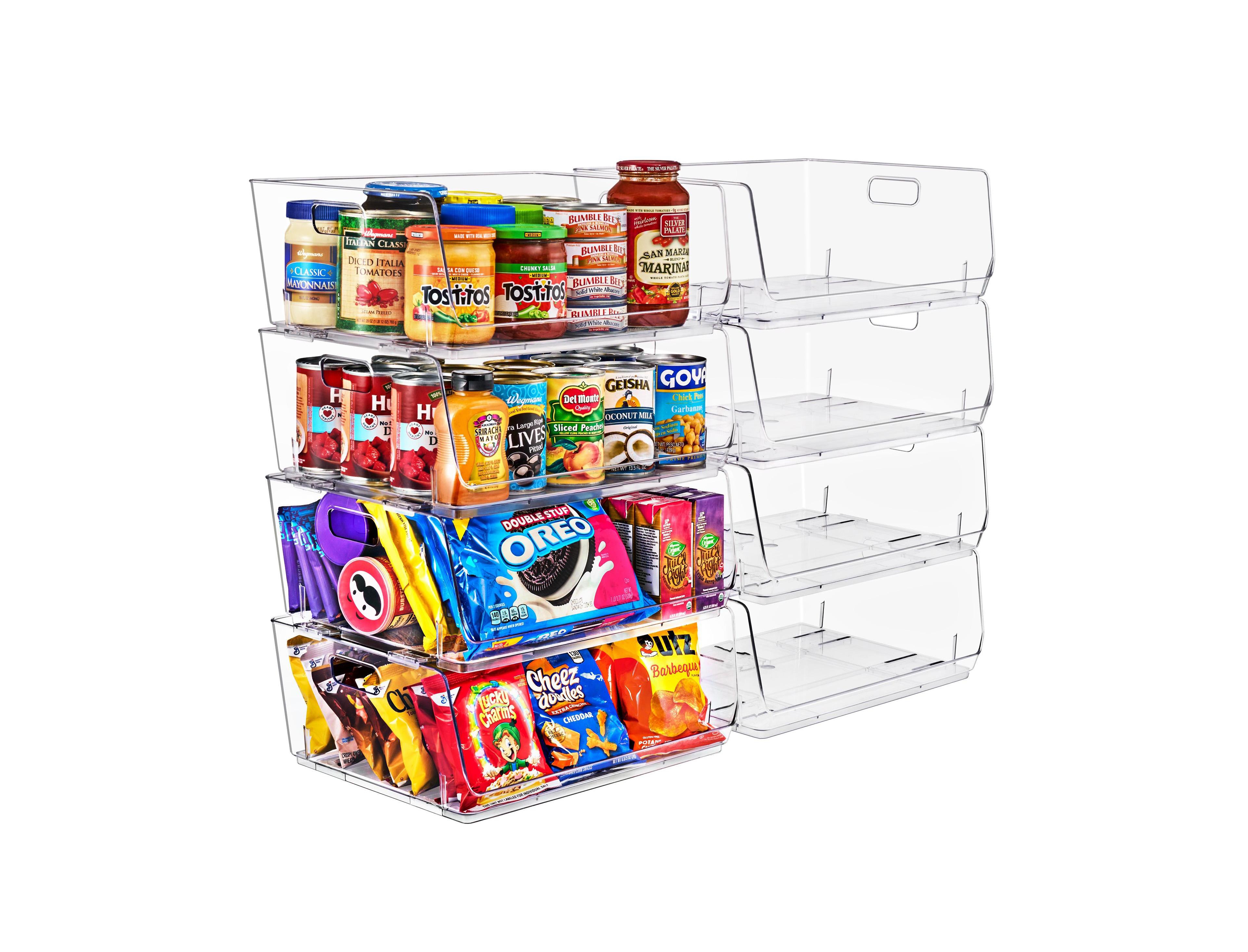 Sorbus Large Stackable Open Front Storage Bins - For Pantry