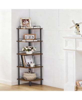 Corner Shelf Stand Industrial Metal Storage Rack for Home Office