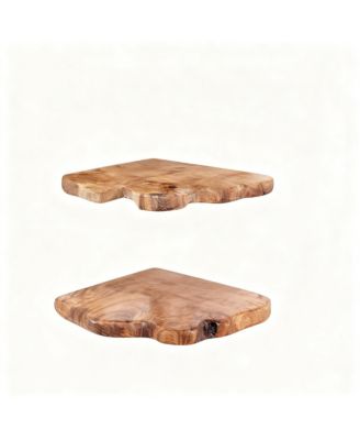 Corner Floating Shelves Cedar Wood Rustic Set of 2