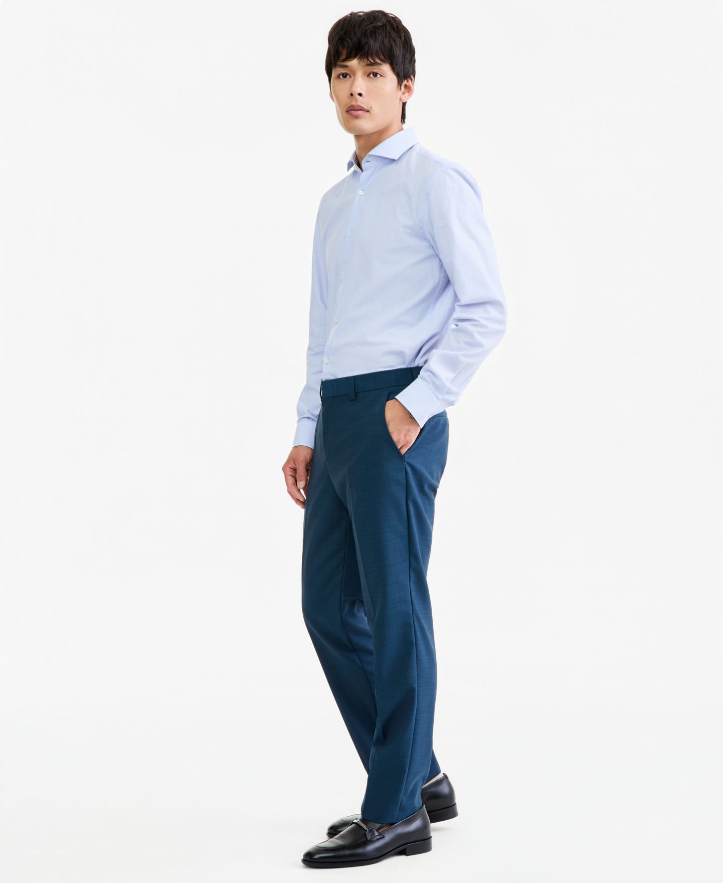 Мужские брюки Hugo Boss Modern-Fit Suit, цвет: Бирюзовый — фото 4