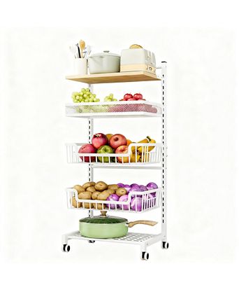 Fruit Basket Kitchen Cart 5 Tier Adjustable Vegetable Storage shelve