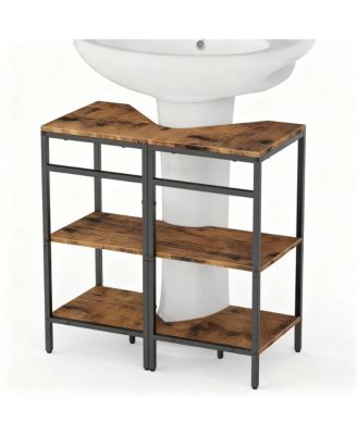 Under Pedestal Sink Shelf 2 Pack 3-Tier Corner Stand