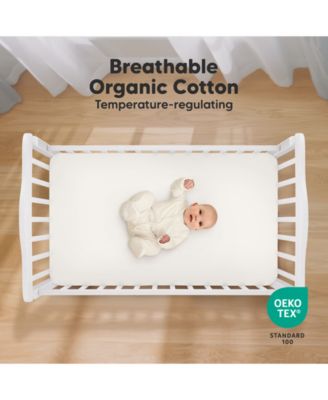 2pk Soothe Fitted Crib Sheets Neutral, Baby Crib Sheets, Fits Standard Nursery Baby Mattress