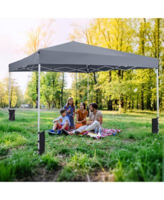 10 x 10 FT Pop up Canopy Tent w/Carrying Bag 4 Sandbags 8 Stakes 4 Wind Ropes