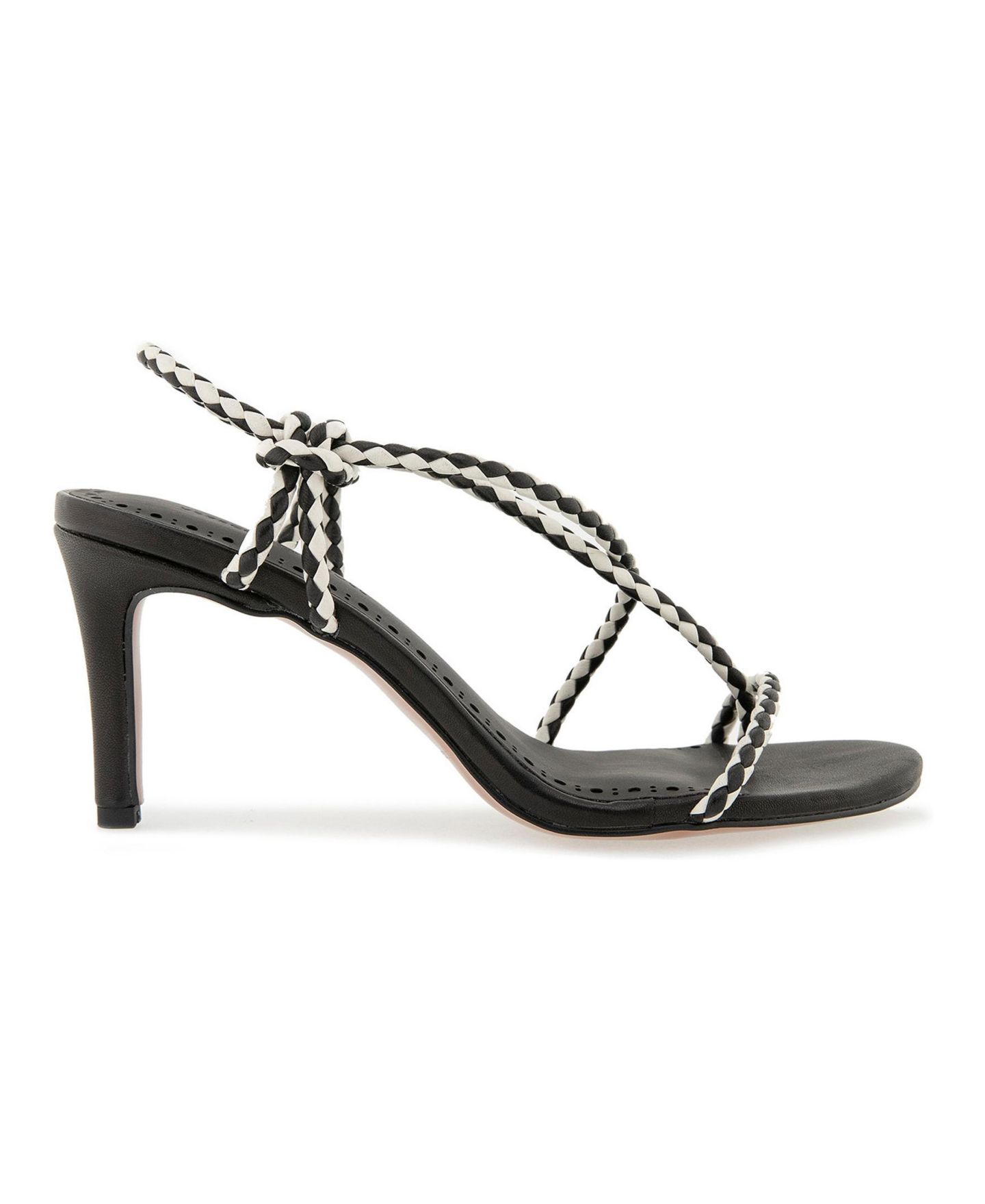 Женские сандалии Rebecca Minkoff Jayce Heeled, цвет: Чёрный / Белый — фото 3