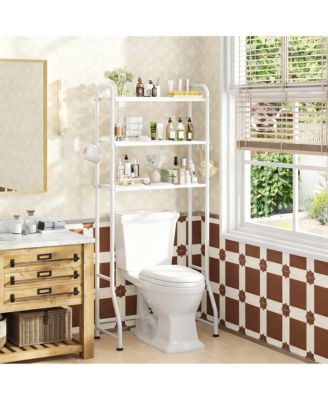 Expandable Over Toilet Storage Rack Metal 3 Tier Bathroom Organizer Shelf