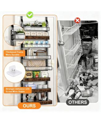 Tier Over Door Pantry Organizer shelf Adjustable Basket Wall Mount