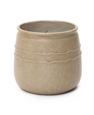 14" Dia Rustic Brown Large Plant Pot with Drainage, Farmhouse Round Flower Pot Planter for Indoor and Outdoor Plants