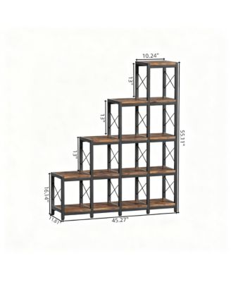 Shelves Ladder Corner Industrial Vintage Book Storage Display Shelf Organizer