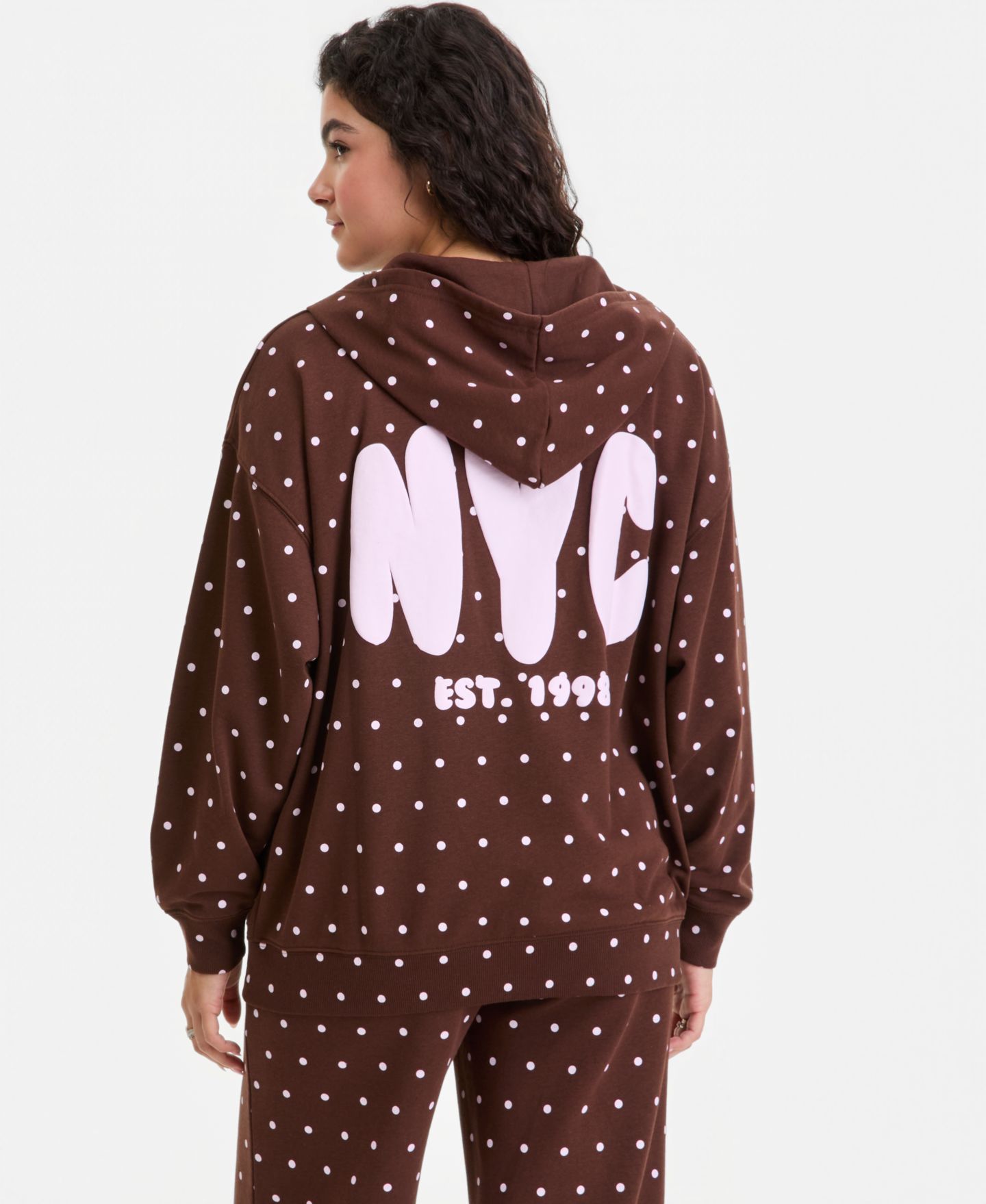 Женское худи Rebel Veil Juniors' Full-Zip Printed, цвет: Коричневый разноцветный — фото 3