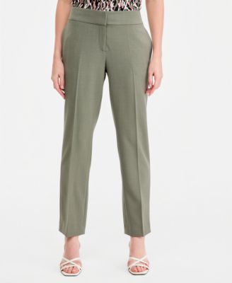 Petite Mid Rise Straight-Leg Pants