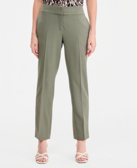 Женские брюки Kasper Fly-Front Slim, цвет: Тёмный морской каменный