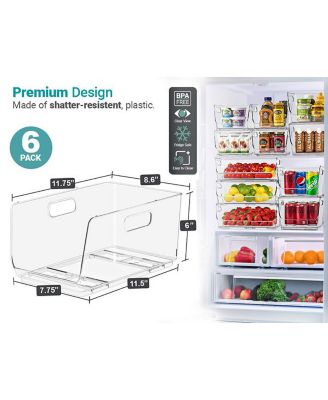 Medium Stackable Open Front Storage Bins - For Pantry, Kitchen and Home Organization