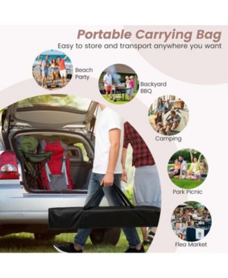 10 FT x 10 FT Pop-Up Canopy Tent w/ Mesh Netting Carry Bag 8 Stakes and 4 Ropes Outdoor