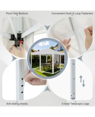 10 FT x 10 FT Pop-Up Canopy Tent w/ Mesh Netting Carry Bag 8 Stakes and 4 Ropes