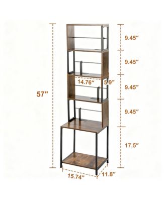 DVD Shelf Wooden CD Storage Rack Adjustable Dividers Tower Media Holder