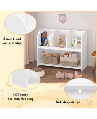 Kids Bookcase with 4 Compartments, Toy and Book Storage Shelf, Display Rack for Children's Room, Playroom, Nursery