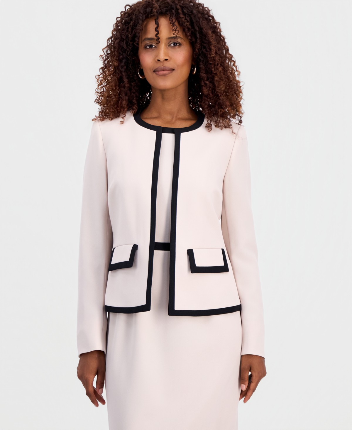 Женские Kasper Women's Colorblocked Open-Front Jacket, Regular & Petite — фото 1