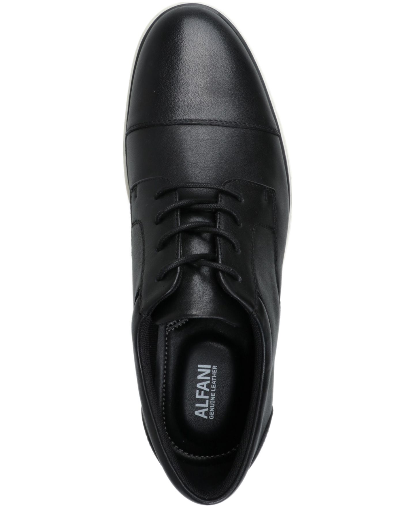 Мужские туфли Alfani Genuine Leather Hybrid Dress Shoes, цвет: Чёрный кожаный — фото 4
