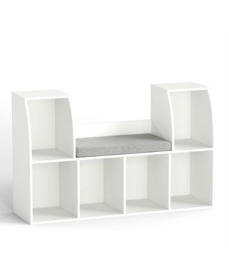 40 Inch Kids Bookshelf with Reading Nook and 6 Open Cubes