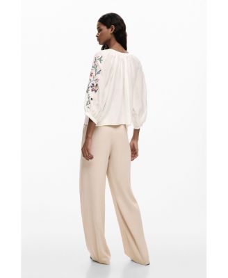 Women's Blouse Embroidered Sleeves