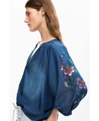 Women's Embroidered balloon blouse