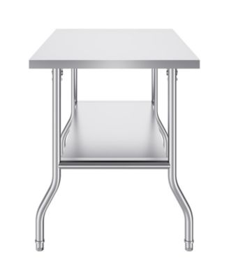 Folding Stainless Steel Commercial Prep Table 48 x 30 in, Portable Worktable