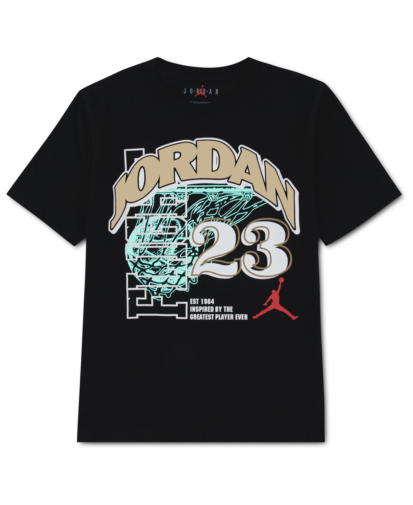 Футболка Jordan Arched Swish 23 Short-Sleeve T-Shirt для мальчиков, цвет: Чёрный — фото 5
