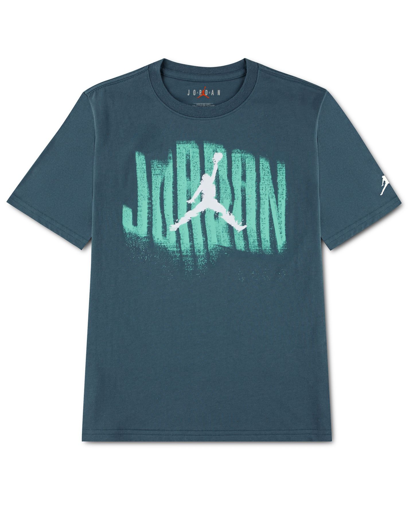 Футболка Jordan Distressed Short-Sleeve T-Shirt для мальчиков, цвет: Пепельный зелёный — фото 5