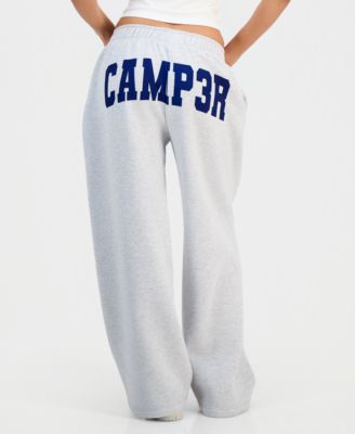 Juniors' Logo Wide-Leg Sweatpants