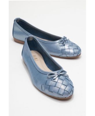 Forever and Always Shoes Women's Nopos Leather Cap Toe Ballet Flat