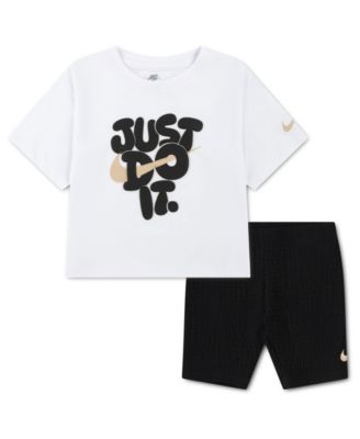 Girls' 4-6X Bold Play T-Shirt and Bike Shorts, 2-Piece Set