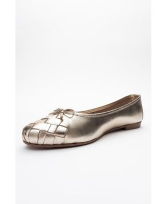 Forever and Always Shoes Women's Nopos Leather Cap Toe Ballet Flat