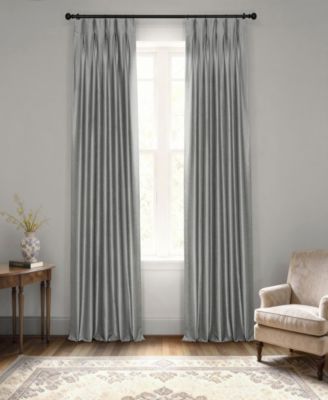 French Pleat Vintage Textured Faux Dupioni Silk Blackout Curtain