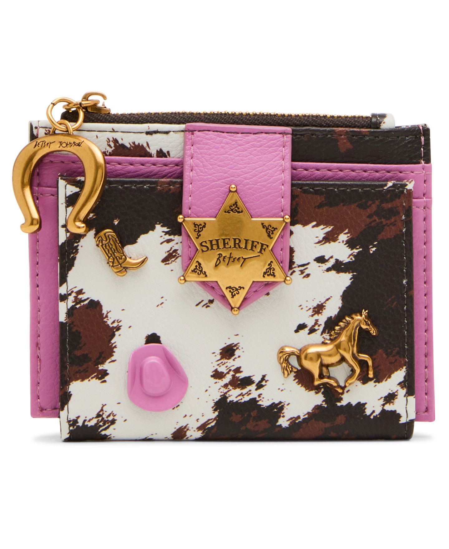 Женский кошелёк Betsey Johnson Sheriff Betsey Mini Wallet, цвет: Розовый / Чёрный — фото 1