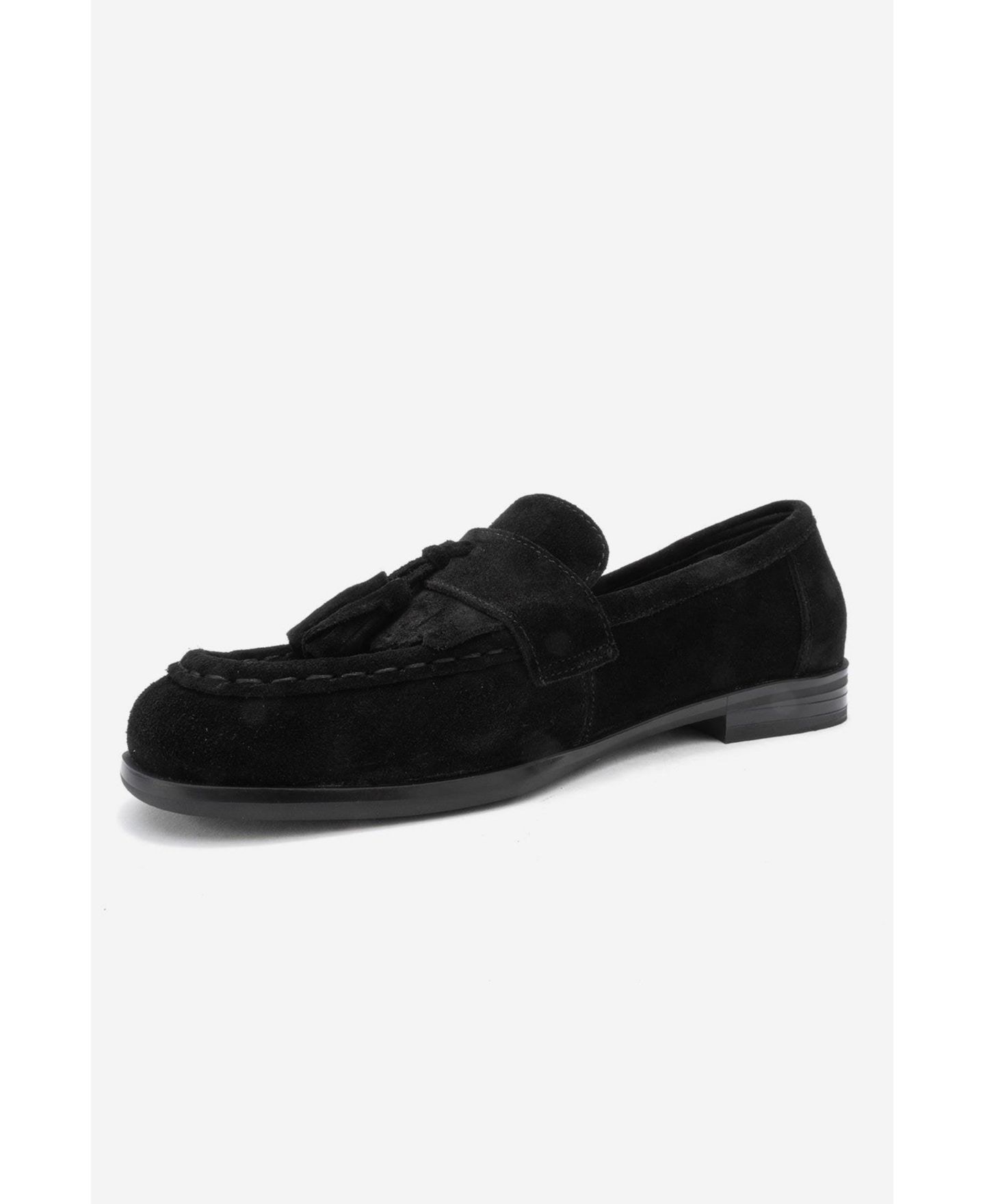Женские туфли Forever & Always Shoes Lupen Leather Tassel Loafer, цвет: Чёрный замшевый — фото 4