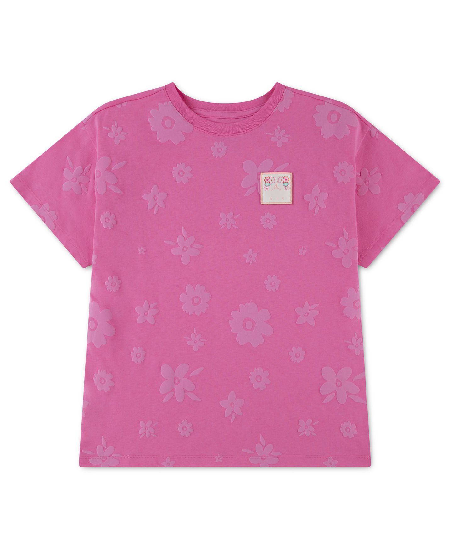 Футболка Jordan Floral Short-Sleeve T-Shirt для девочек, цвет: Розовый сияющий — фото 1