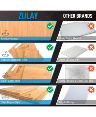 Premium 3-Piece Bamboo Wooden Cutting Boards For Cooking & Serving