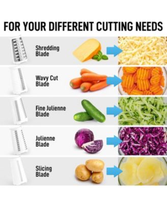 Rotary Cheese Grater with 5 Interchangeable Stainless Steel Blades