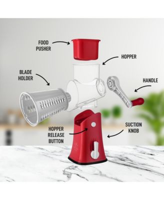 Rotary Cheese Grater with 5 Interchangeable Stainless Steel Blades