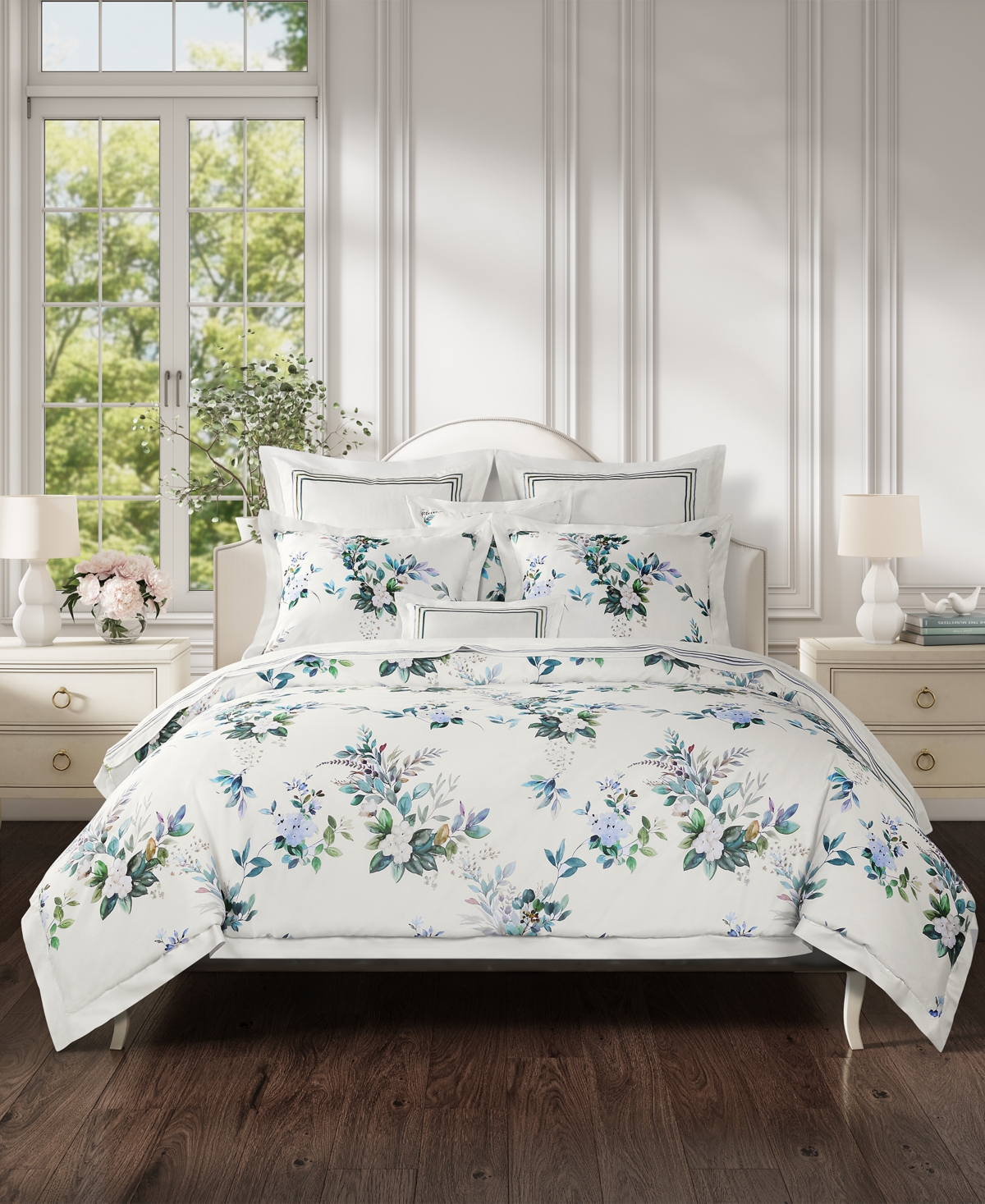 Piper & Wright Meadow Cotton Floral 3-pc. Comforter Set, Full/queen In Blue