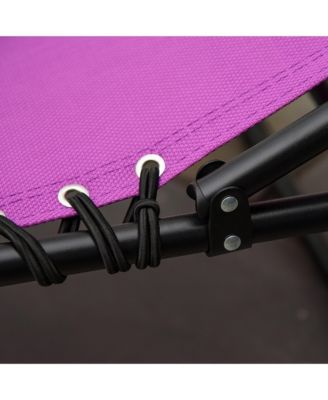 Outdoor Folding Chaise Lounge Chair Portable Lightweight Reclining Garden Sun Lounger with 4-Position Adjustable Backrest for Patio, Deck, and Poolside, Purple