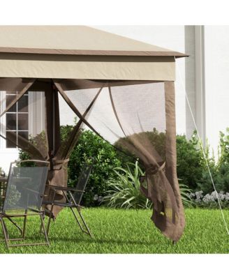 11' x 11' Pop Up Gazebo Outdoor Canopy Shelter with 2-Tier Soft Top, and Removable Zipper Netting, Event Tent with Large Shade, and Storage Bag for Patio, Backyard, Garden, Khaki