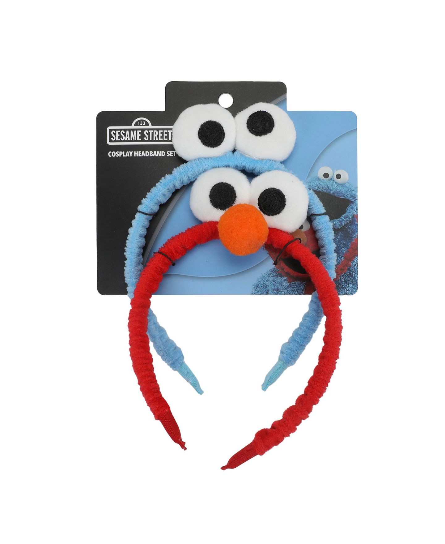 Детские аксессуары для волос Sesame Street Elmo and Cookie Monster Cosplay Character Headbands (Set of 2), цвет: Красный / Синий — фото 11